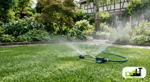 شستشوی ملایم چمن مصنوعی با آب برای گردزدایی و خنکسازی